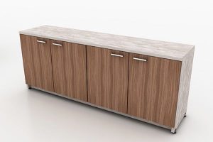 DEKIT Armadio Suit Credenza - Design Minimalista Aperto, Melamina Naturale, Larghezza Regolabile 160/110 Cm